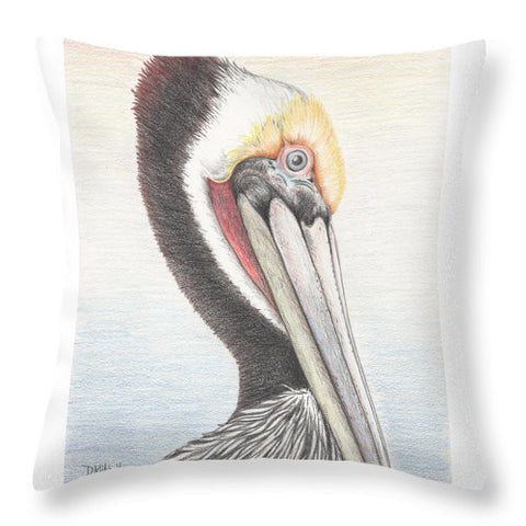 Brown Pelican - Throw Pillow
