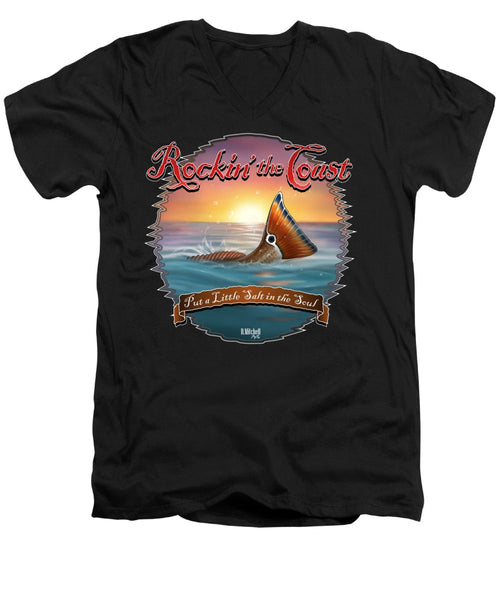 Redfish Tail - Rockin' the Coast - Men's V-Neck T-Shirt