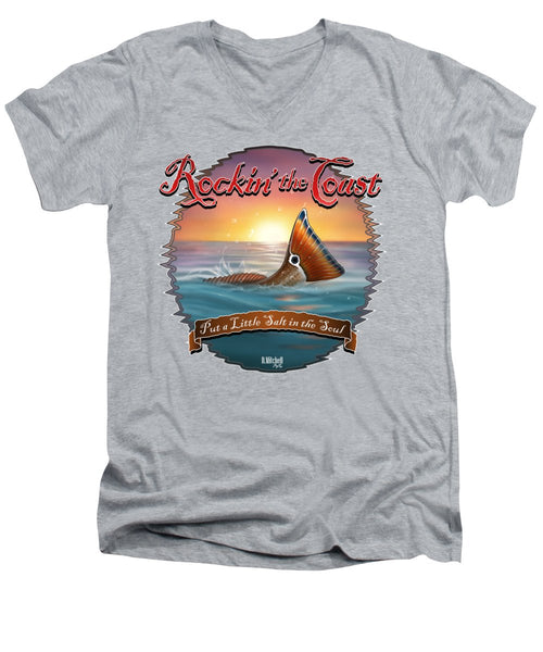 Redfish Tail - Rockin' the Coast - Men's V-Neck T-Shirt