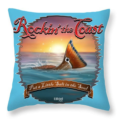 Redfish Tail - Rockin' the Coast - Throw Pillow