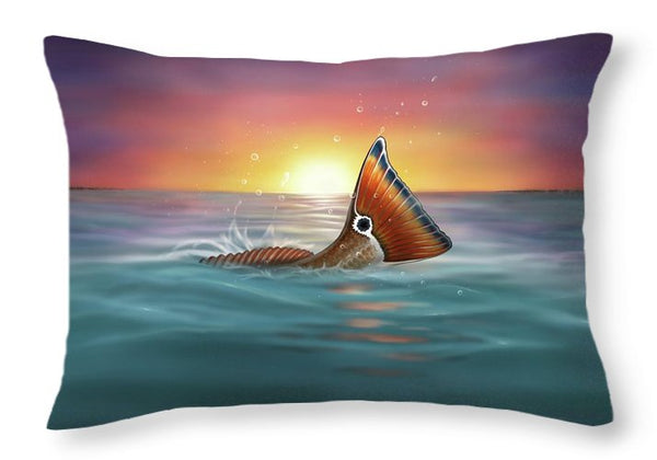 Redfish - Tranquil Tail - Throw Pillow