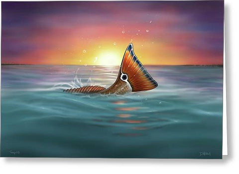 Redfish - Tranquil Tail - Greeting Card