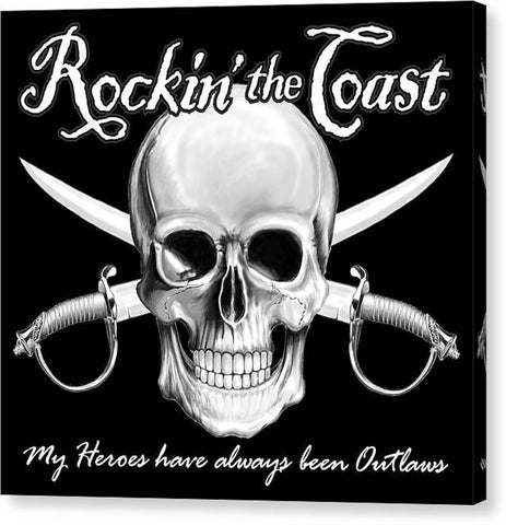 Rockin The Coast  Pirate Black - Canvas Print