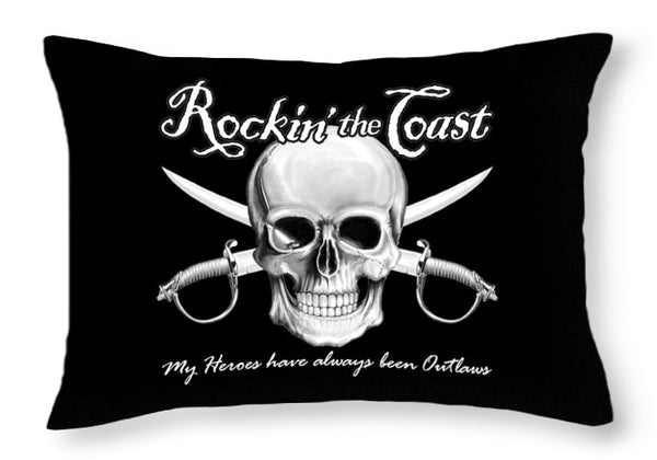 Rockin The Coast  Pirate Black - Throw Pillow