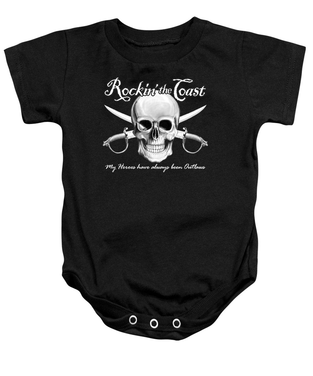 Rockin The Coast  Pirate Black - Baby Onesie