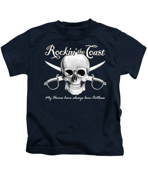 Rockin The Coast  Pirate Black - Kids T-Shirt