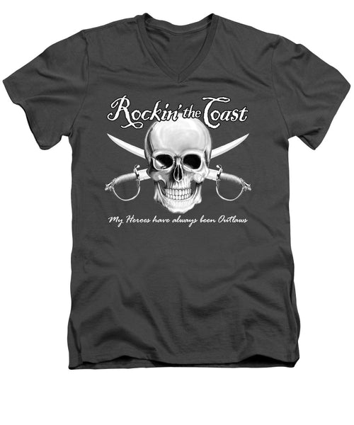 Rockin The Coast  Pirate Black - Men's V-Neck T-Shirt