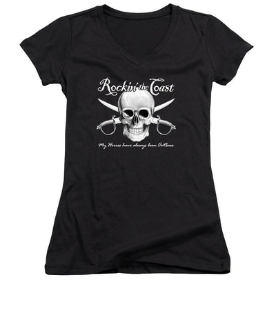 Rockin The Coast  Pirate Black - Women's V-Neck