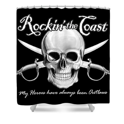 Rockin The Coast  Pirate Black - Shower Curtain