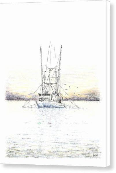 Sunset Trawler - Canvas Print
