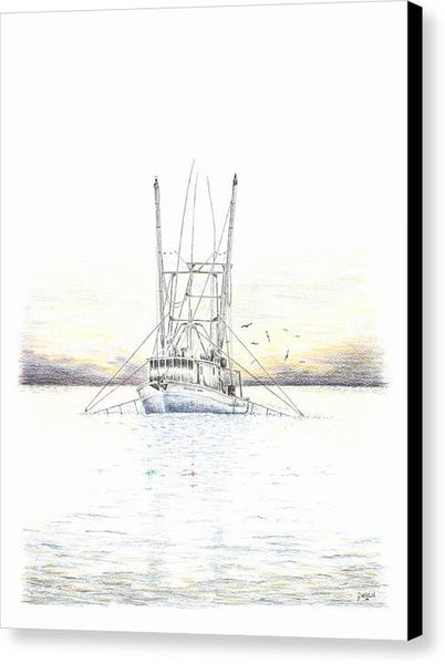 Sunset Trawler - Canvas Print