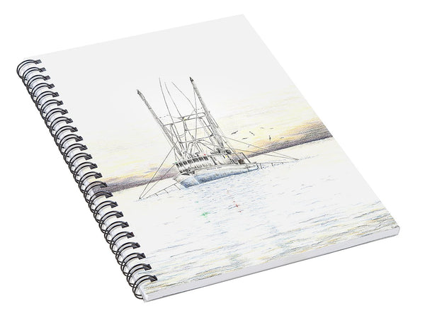 Sunset Trawler - Spiral Notebook