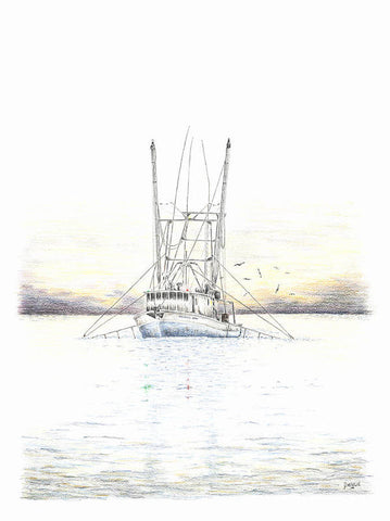Sunset Trawler - Art Print